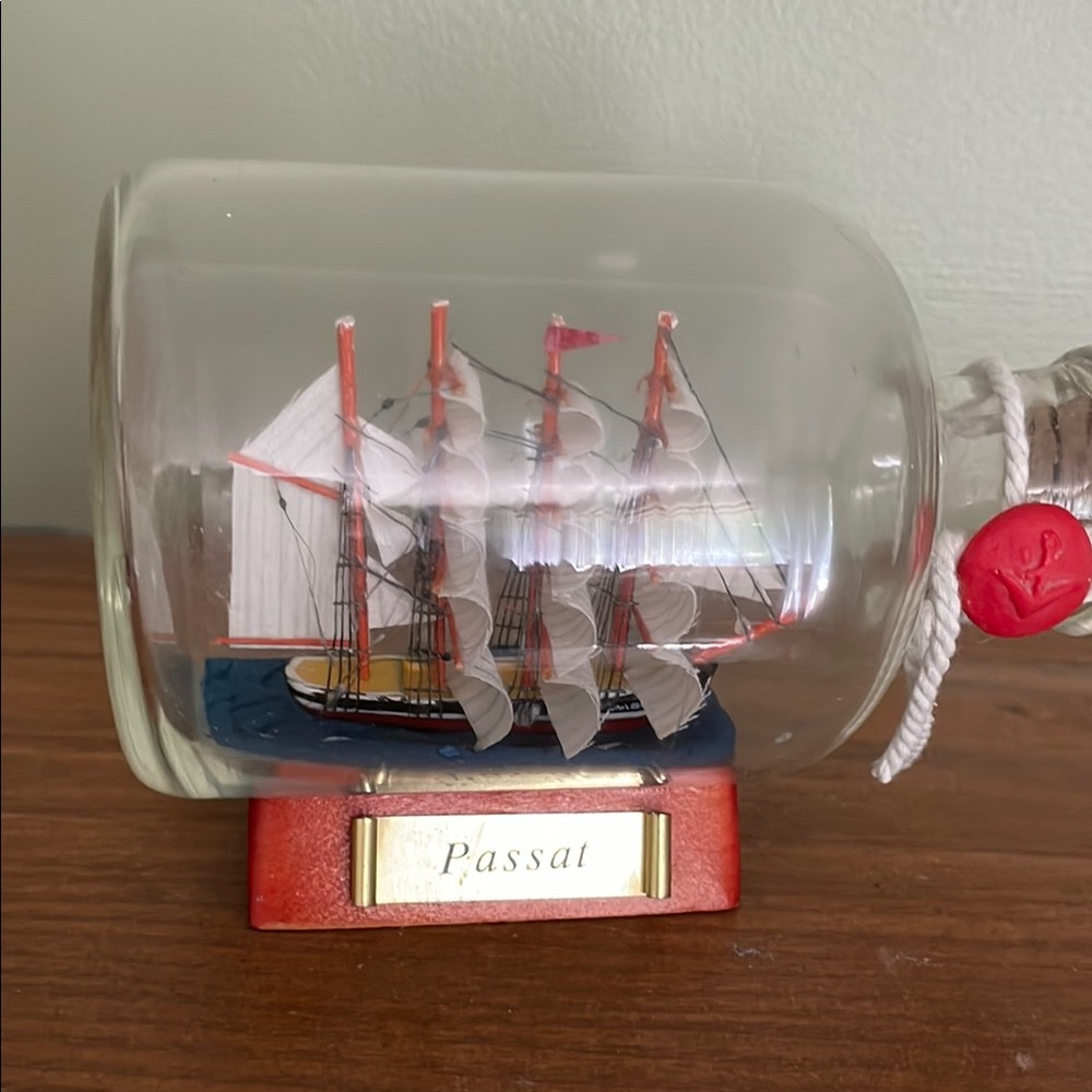 Ship in a Bottle with Red Base